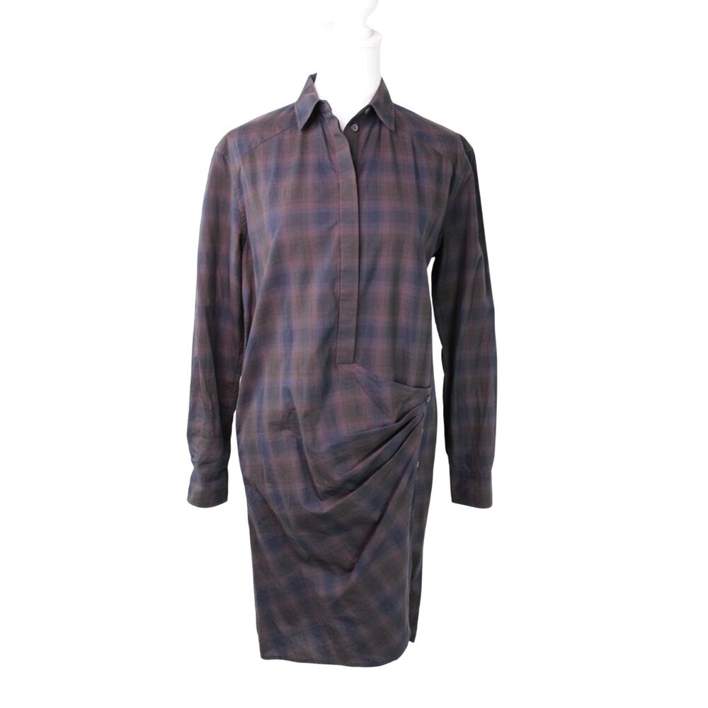 All Saints Irma Shirt Dress Plaid Cotton Asymmetrical ASO Pretty Little Liars 4